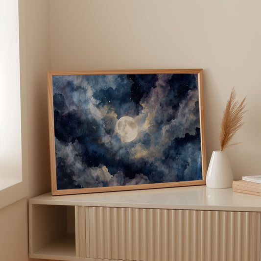 Moonlight Dances Through Storm Clouds