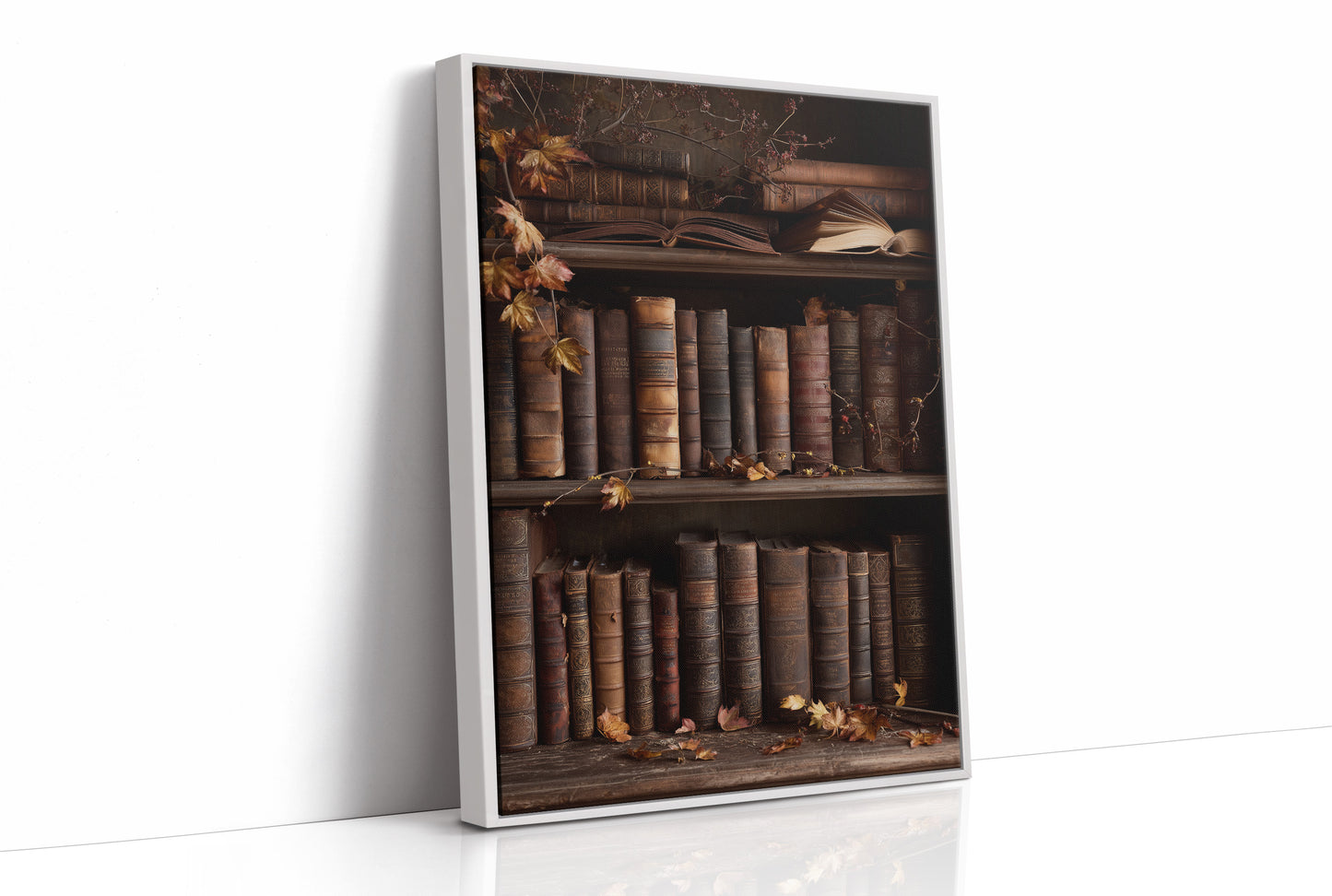 Autumn Leaves Between Ancient Pages