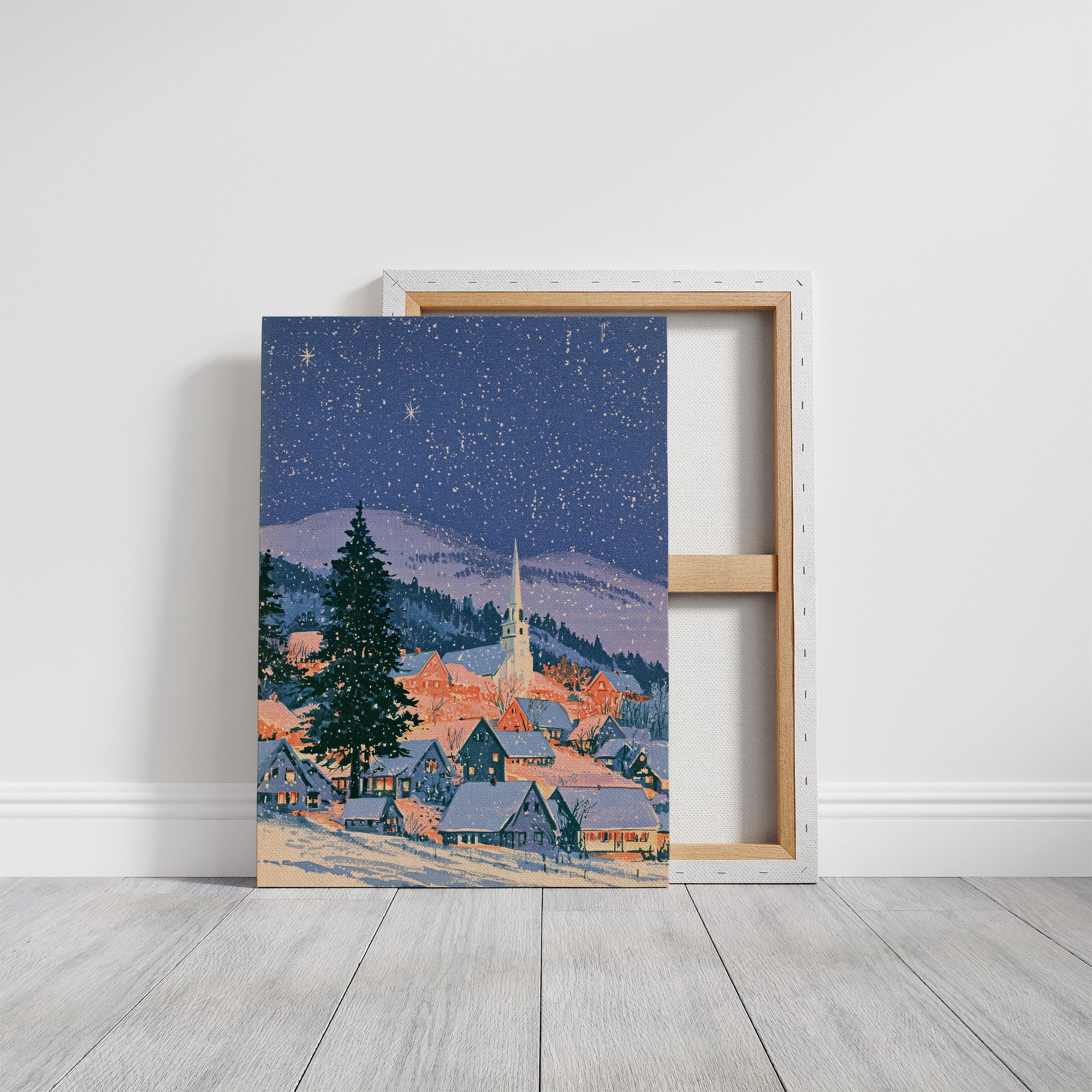 Starlit Village Below