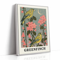 Greenfinches by Moonlit Blooms