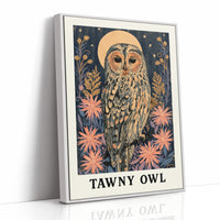Tawny Owl Beneath a Golden Moon