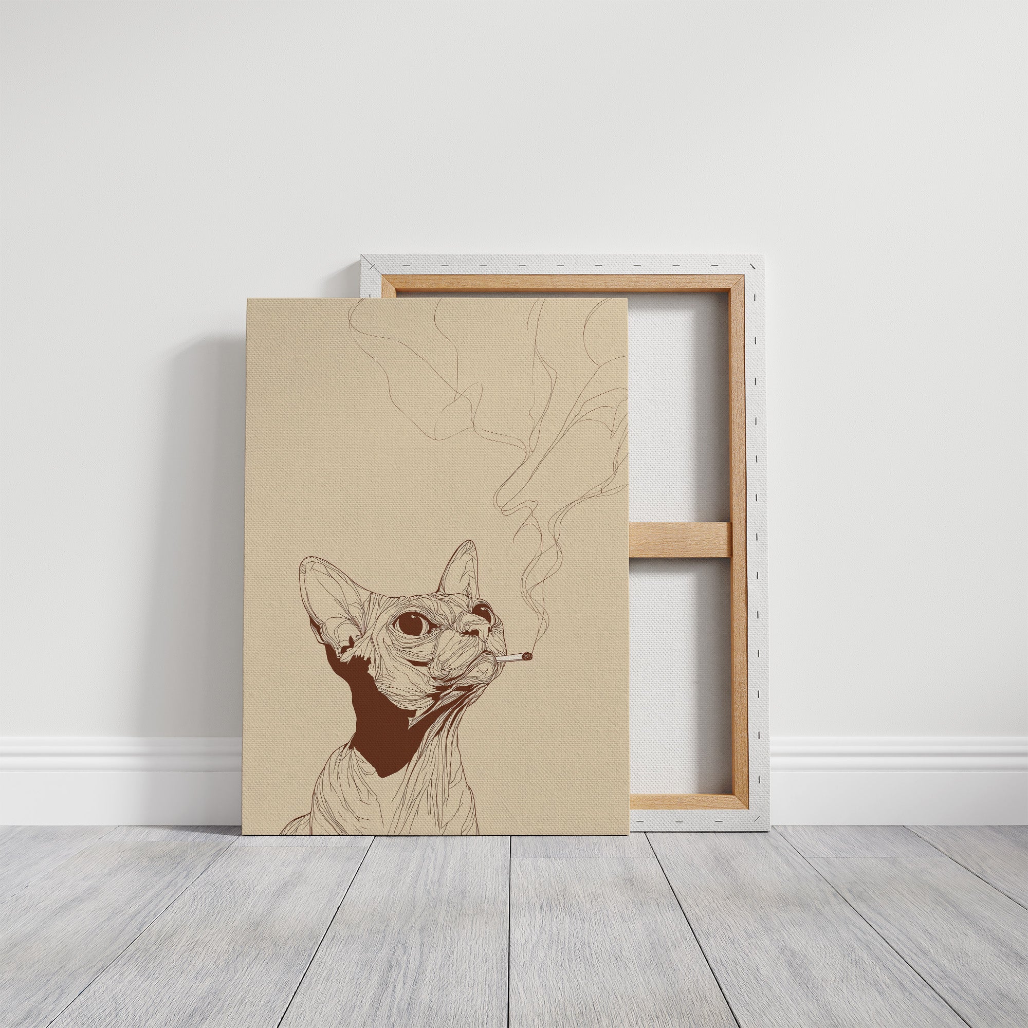 Feline Contemplation: Smoke and Whiskers