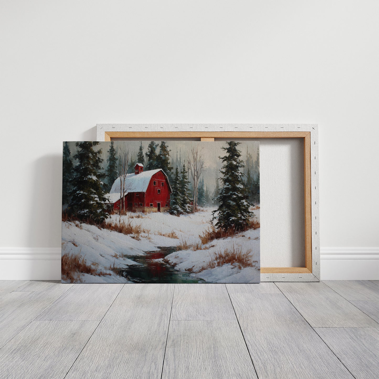 Red Barn Rests In Winter's Grace