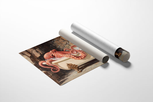 Crimson Tentacles In Vintage Bath