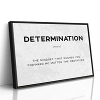 Determination Definition Canvas Art | Bold Motivational Typography Print for Home Office, Gym or Entrepreneur Décor