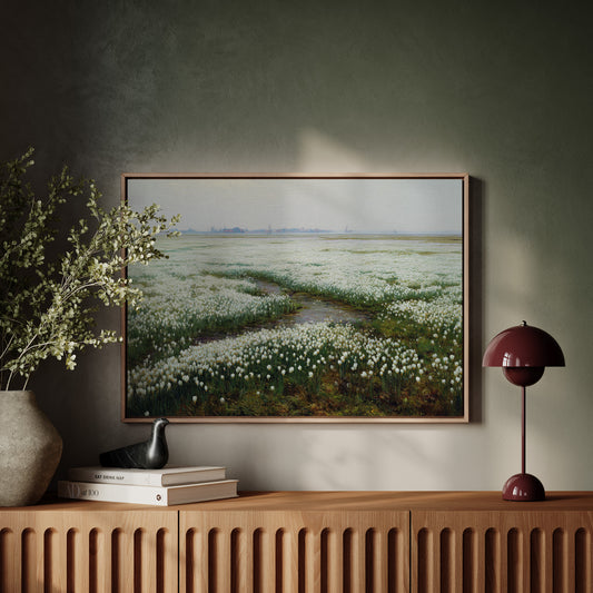 White Tulips Dance Through Dutch Fields