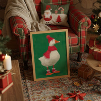 Festive Duck Wears Winter Woolens