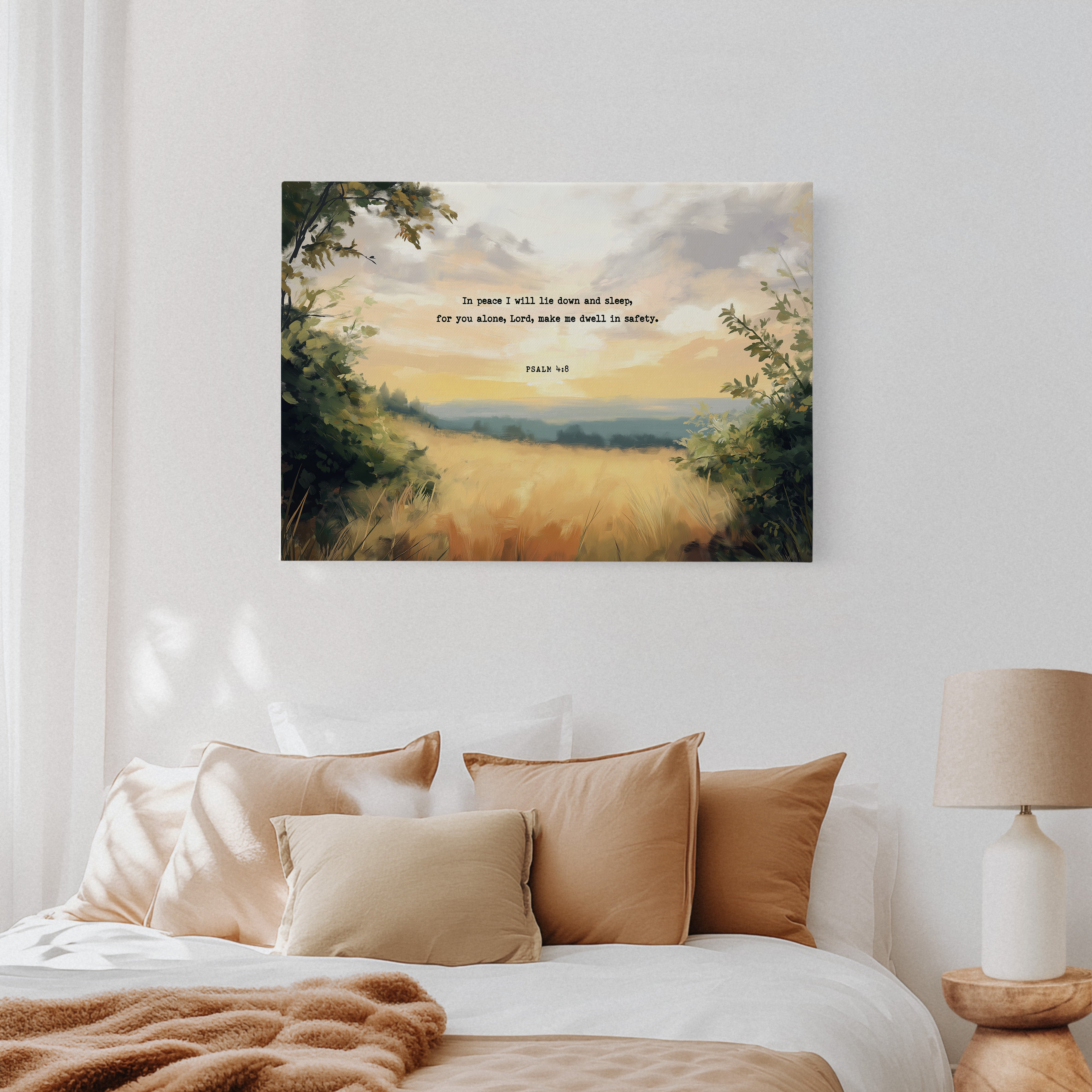Golden Field of Peace with Psalm 4:8