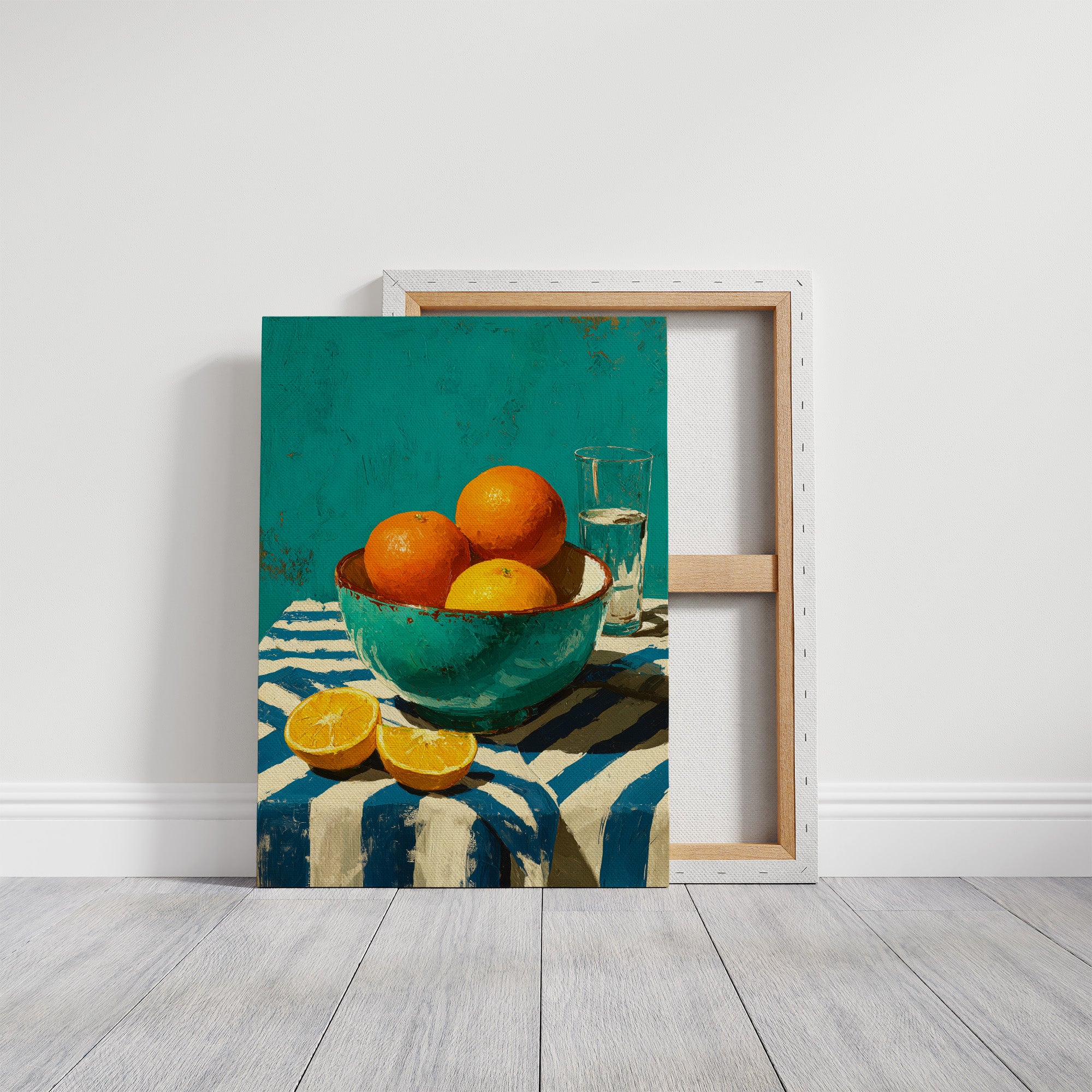 Oranges on Blue Stripes