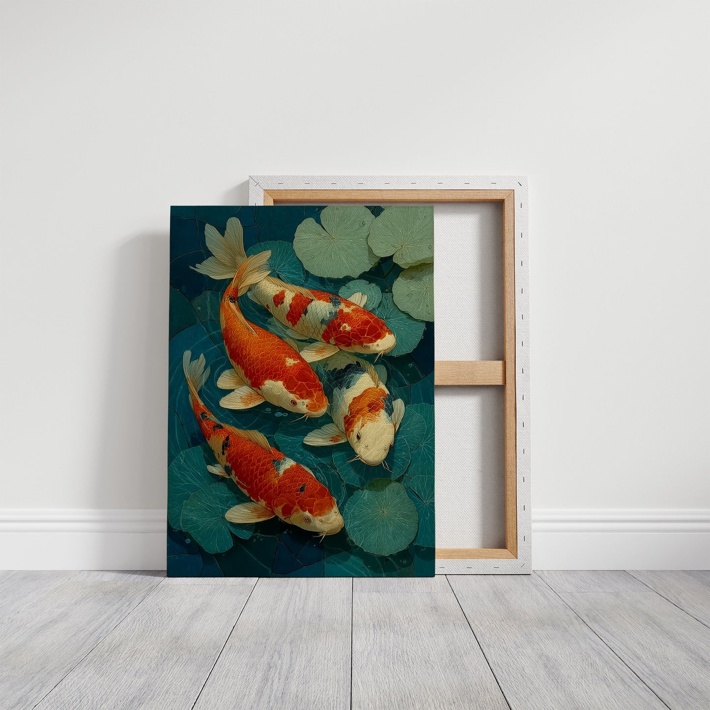 Koi Dance Among Jade Lilies