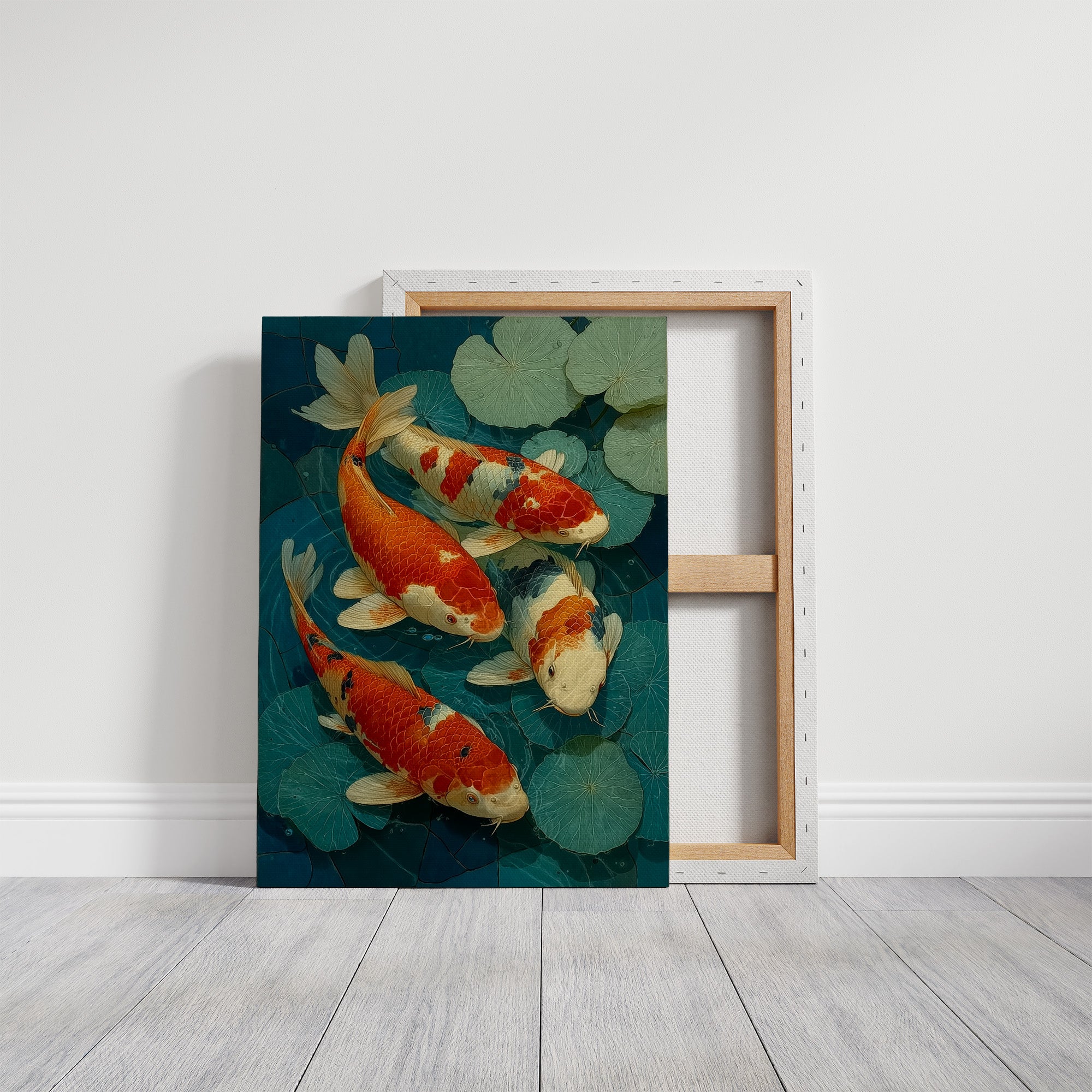 Koi Dance Among Jade Lilies