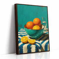 Oranges on Blue Stripes