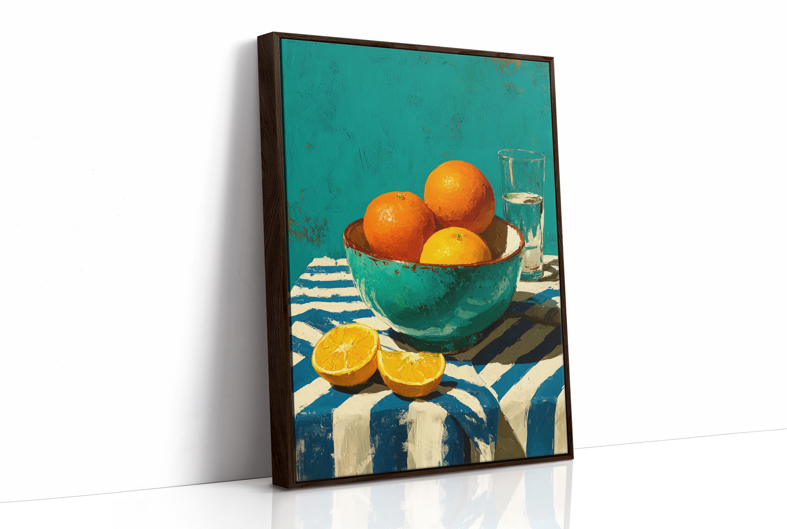 Oranges on Blue Stripes