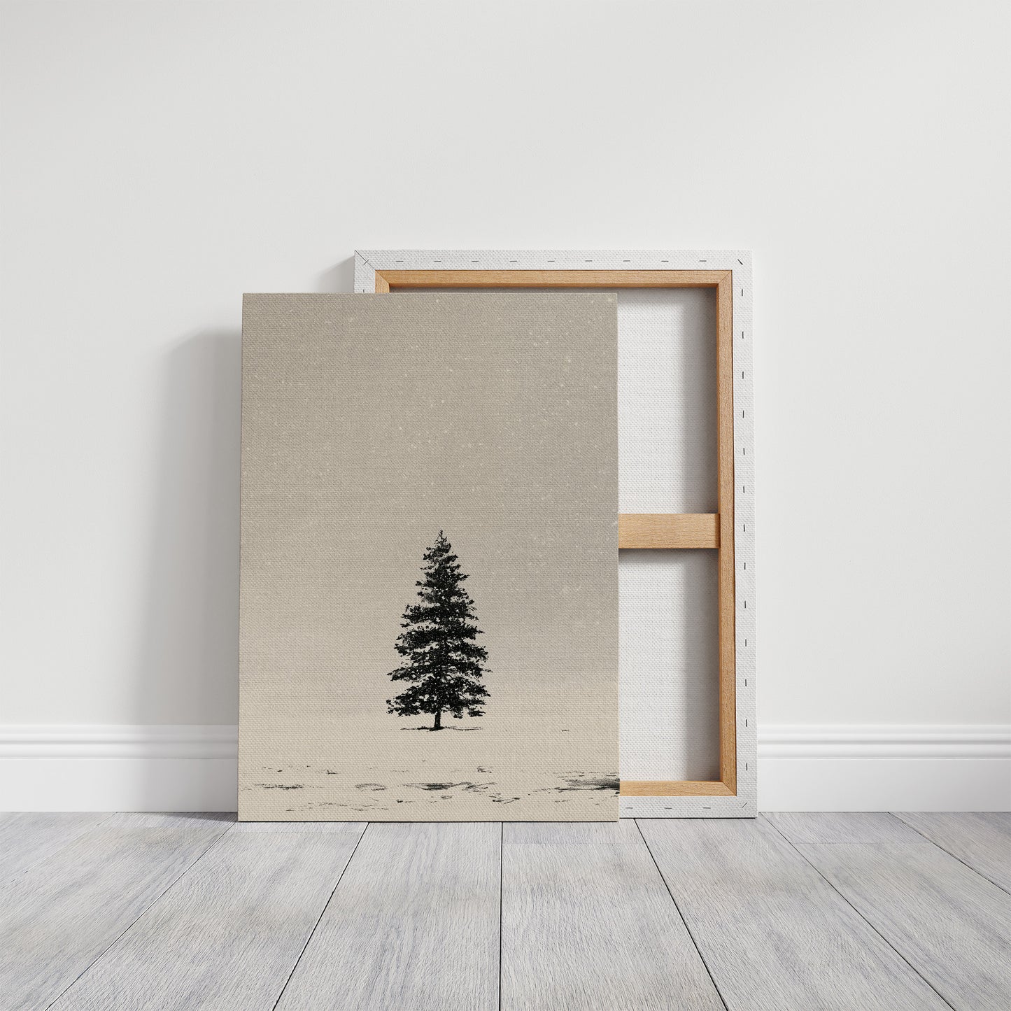 Solitary Pine in Snowfall