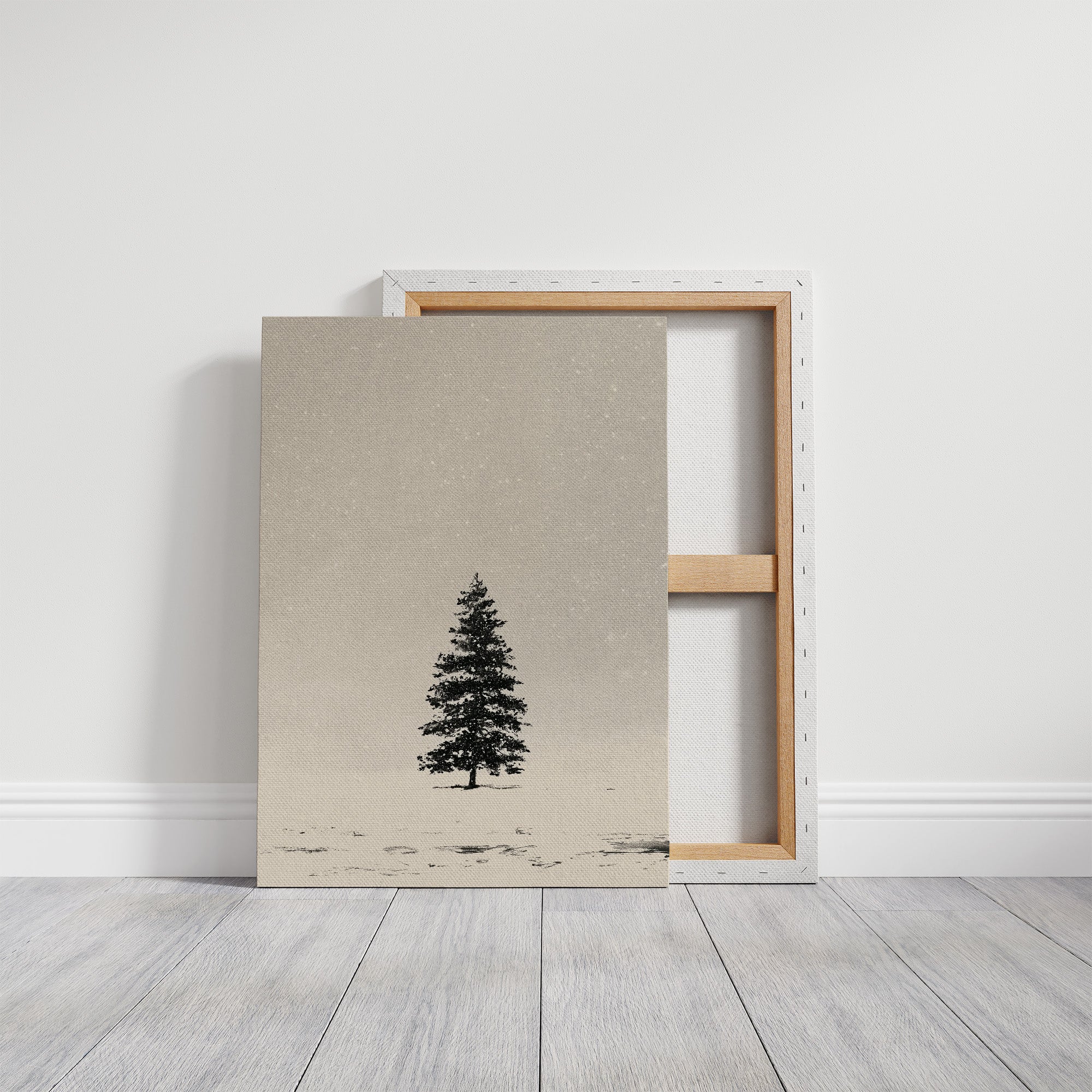 Solitary Pine in Snowfall