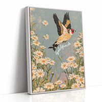 Goldfinch Rising Over Daisies