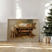 Gentle Lamb Keeps Christmas Watch