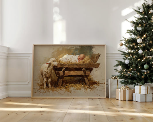 Gentle Lamb Keeps Christmas Watch