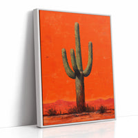 Lone Saguaro Against Desert Flame