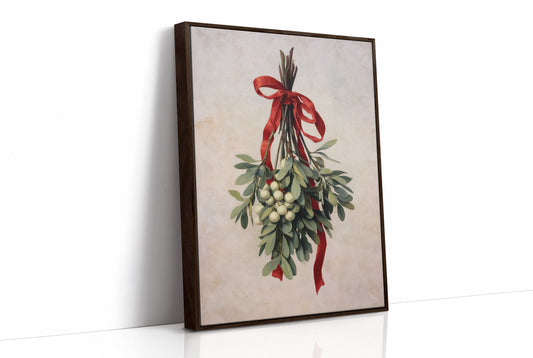 Mistletoe Bound In Crimson Ribbon