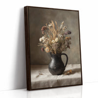 Dried Blooms In Earthen Pitcher