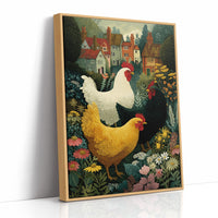 Three Hens and a Cottage Garden