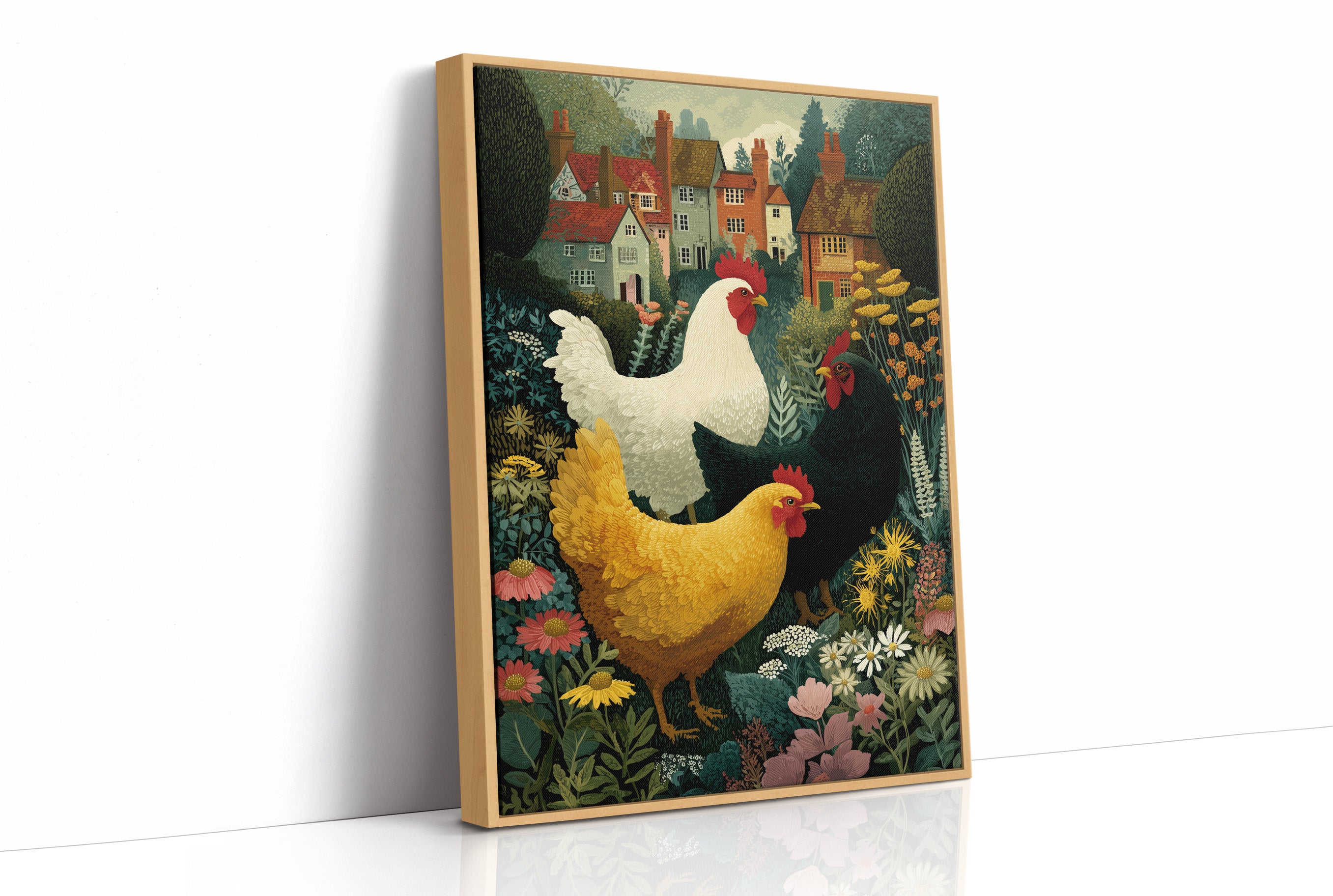 Three Hens and a Cottage Garden