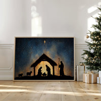 Starlit Manger Under Bethlehem Sky