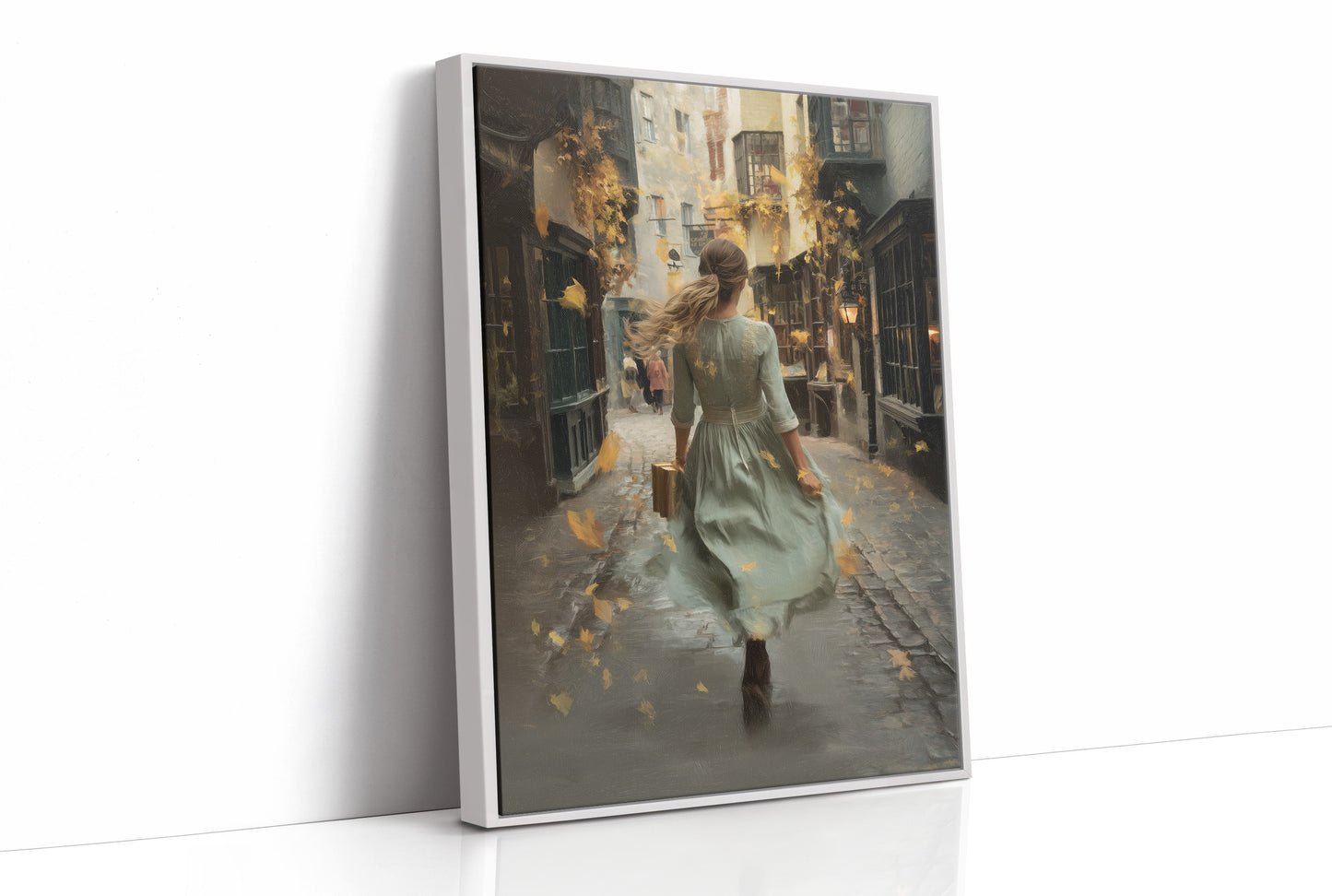 Cobblestone Journey Through Autumn Light