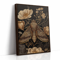 Midnight Moth Among Golden Blooms