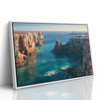 Sea Cliffs, Distant Lighthouse