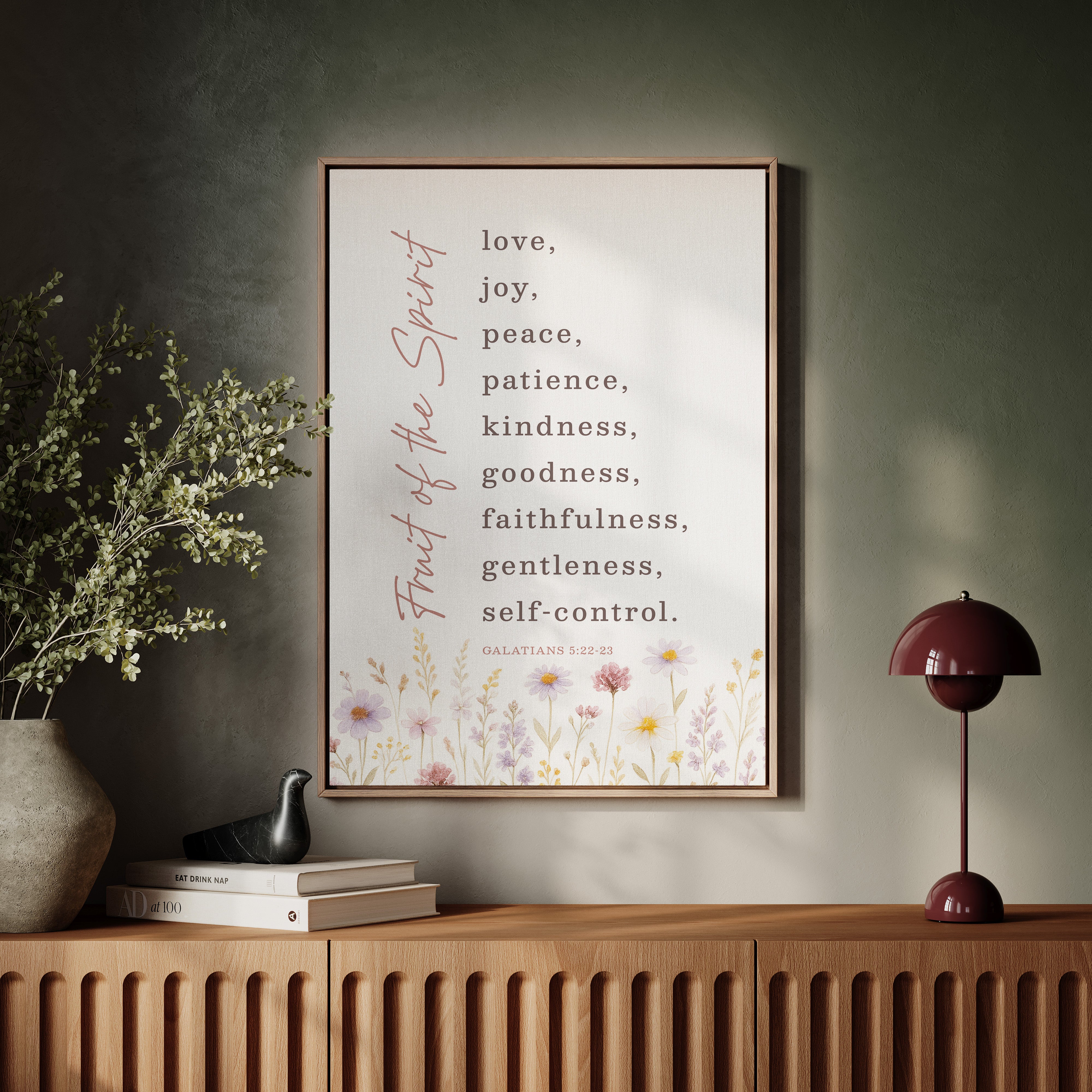 Fruit of the Spirit Floral Scripture Print