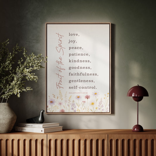 Fruit of the Spirit Floral Scripture Print