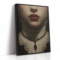 Crimson Secrets Behind Lace Collar