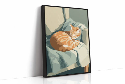 Ginger Kitten Curls In Gentle Arms