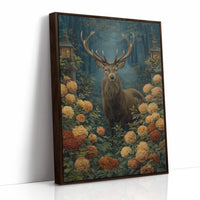 Stag Among Golden Chrysanthemums Glows