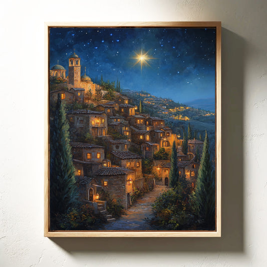 Starry Night Village Canvas Print - Enchanting Landscape Art - Gallery Canvas image 10