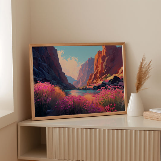 Wild Blooms Paint Desert River Banks
