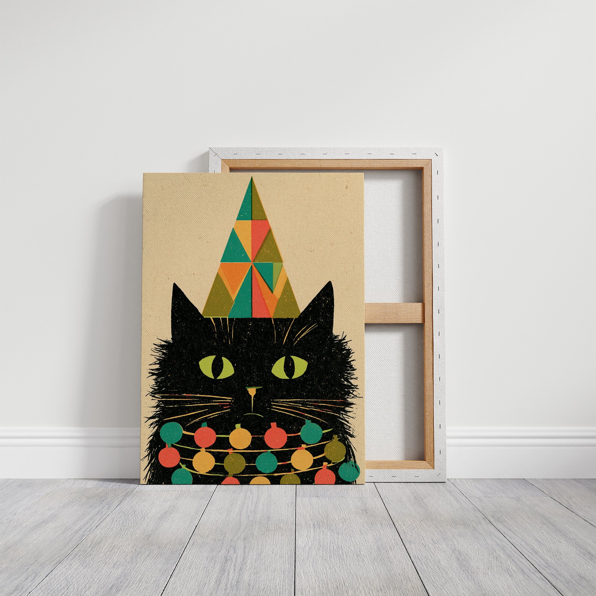 Geometric Christmas Cat
