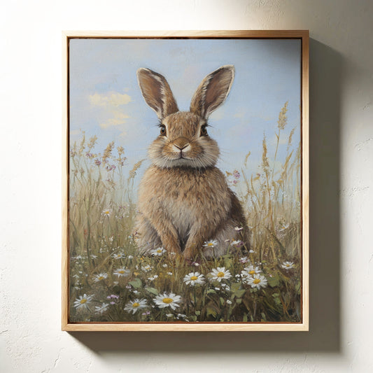 Charming Rabbit Portrait Canvas - Whimsical Animal Art - Gallery Canvas image 2