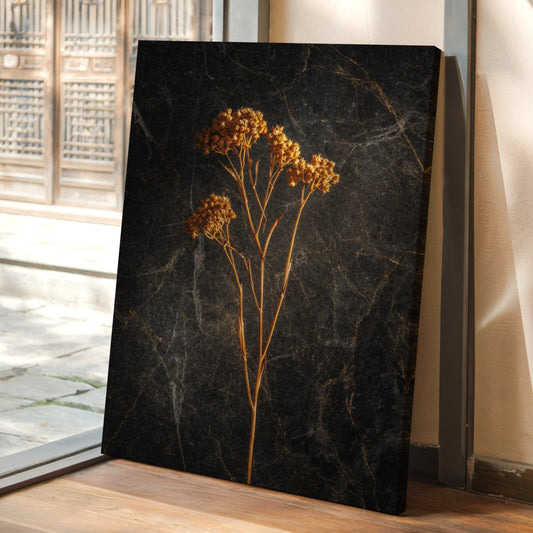 Golden Blooms Against Timeless Stone
