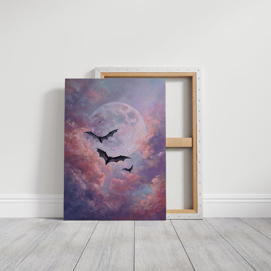 Bats Dance Beneath a Blushing Moon