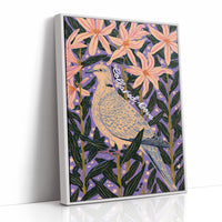 Collared Dove Among Star Lilies