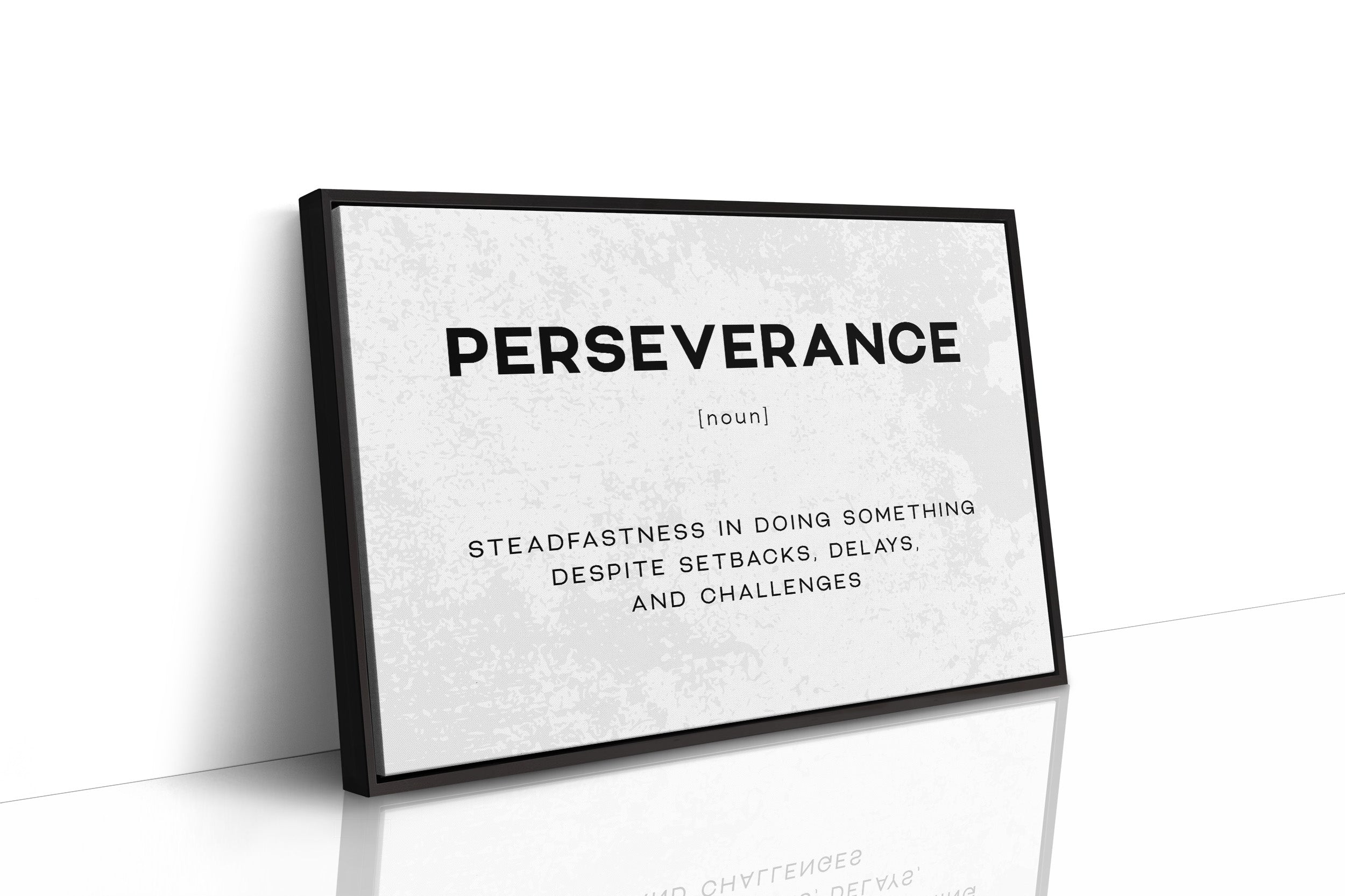 Perseverance Definition Canvas Art | Bold Motivational Typography Print for Home Office, Gym or Entrepreneur Décor