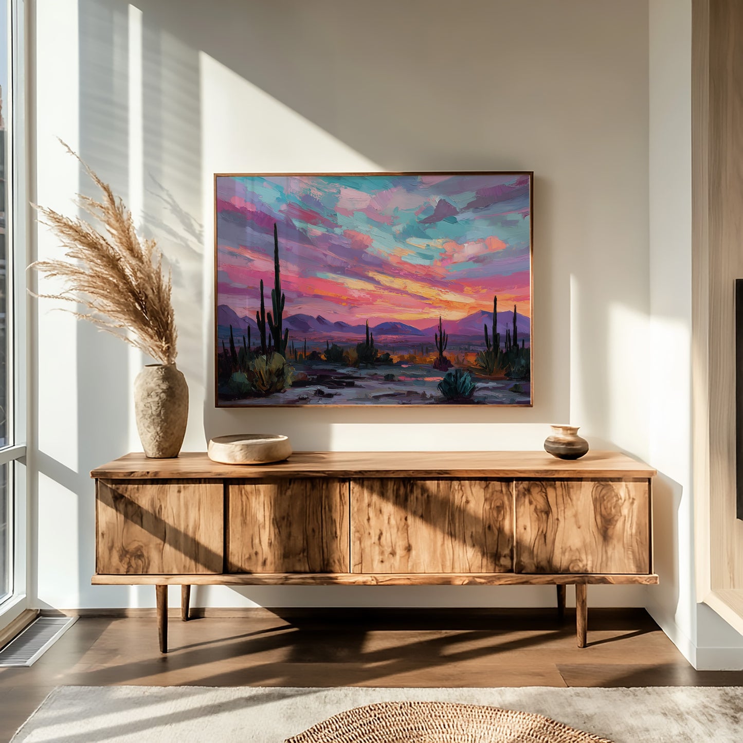 Saguaros Dance Under Painted Skies