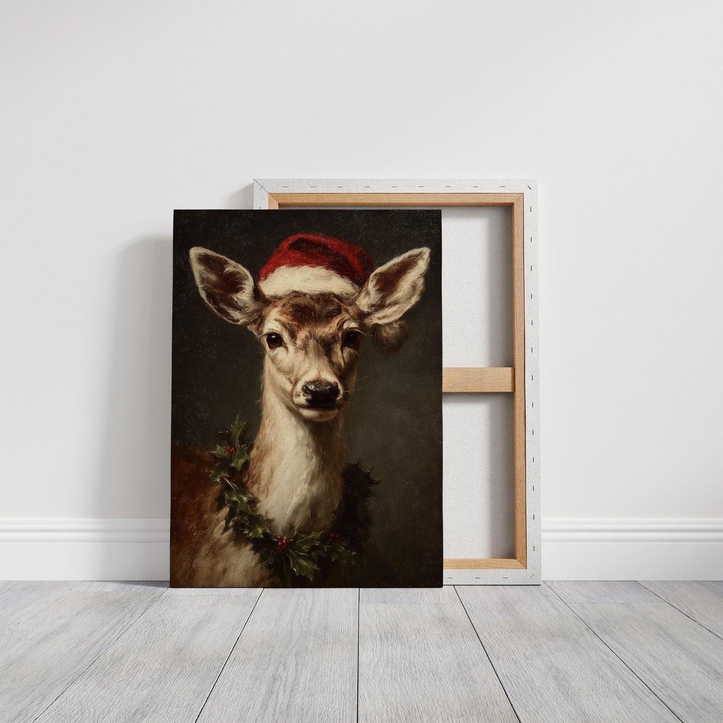 Fawn in a Santa Hat