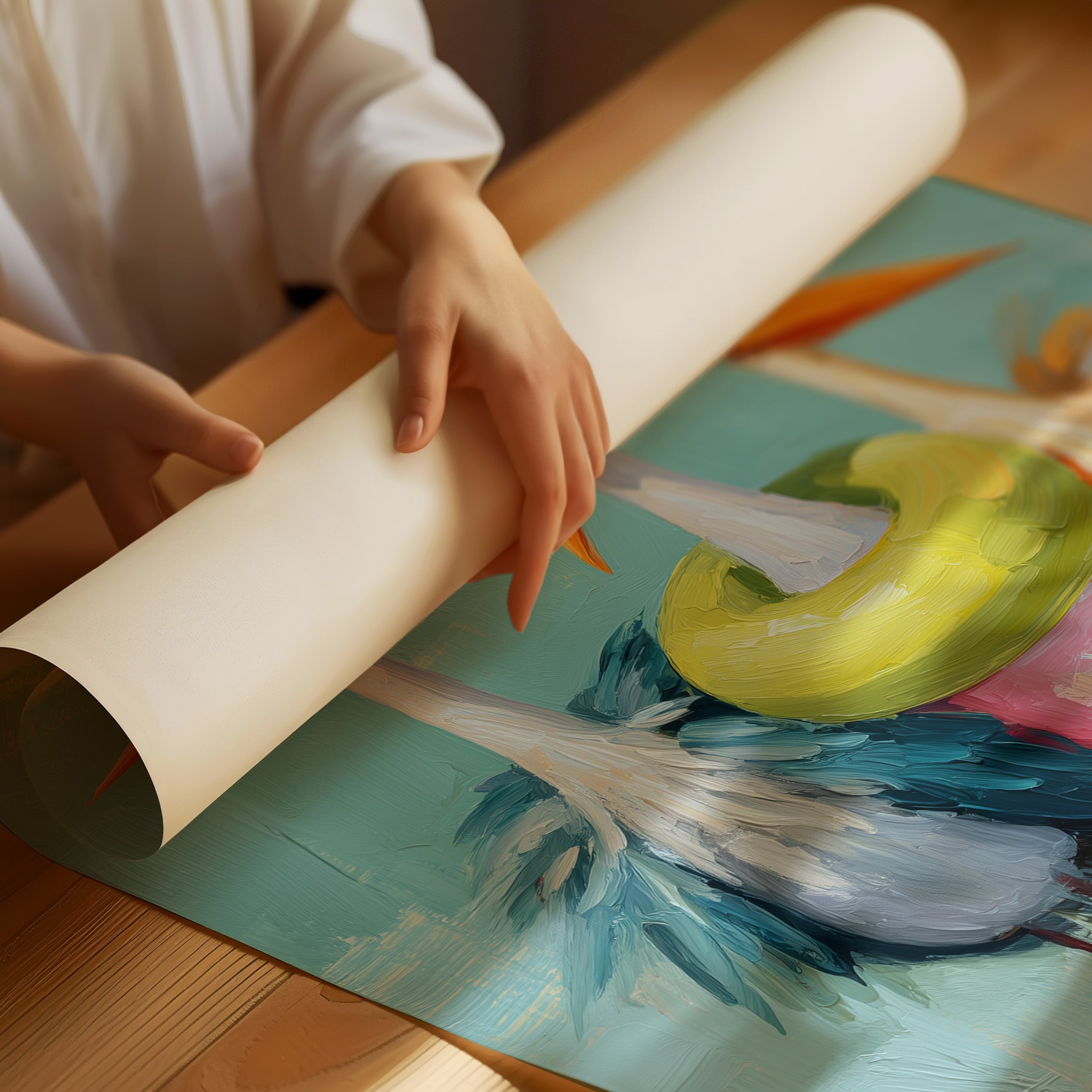 Feathered Trio's Whimsical Gathering