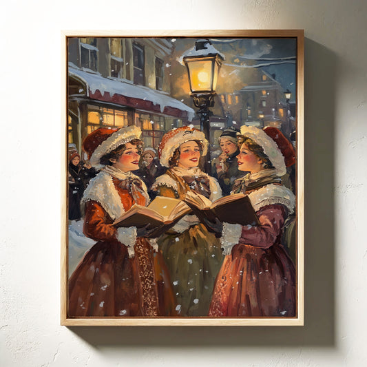 Vintage Carolers Christmas Print - Festive Holiday Art - Gallery Canvas image 7
