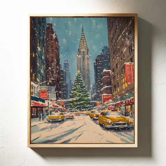 New York Winter Cityscape Canvas - Festive Urban Art - Gallery Canvas image 9