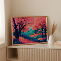 Cherry Blossoms Dance Above Turquoise Hills